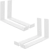 ML-Design Regalhalterung Weiß, Metall, 10 Zoll Regalhalterungen, Industrielle Regalwinkel, Regalträger für Wandmontage, 90