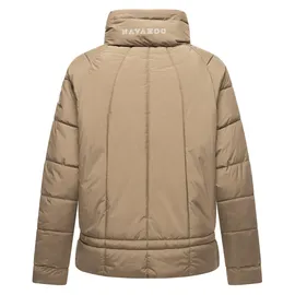 Navahoo leichte Damen Steppjacke kurze Übergangsjacke oversized mit Fledermausärmeln Luftzauber 14 Stone Brown Gr. S - S