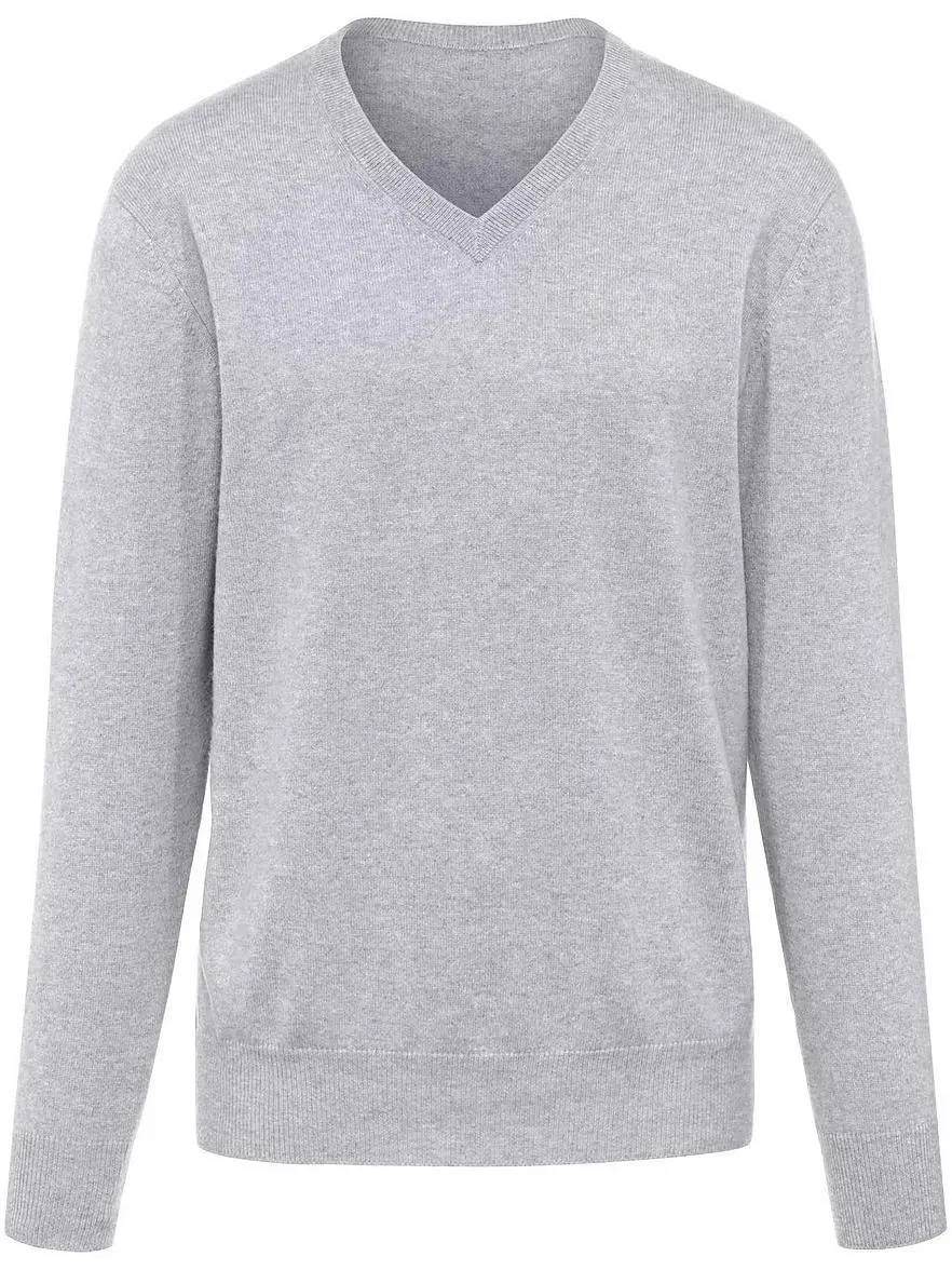 V-Pullover aus 100% Premium-Kaschmir Peter Hahn grau, 54