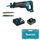 Makita Akku-Reciprosäge DJR187ZK 18V + Ladegerät DC18RC + Akku 5,0 Ah BL 1850B