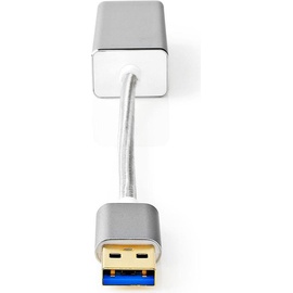 Nedis USB-A Adapter USB 3.2 Gen 1 USB-A Stecker RJ45 Buchse 1 Gbps 0.20 m rund Vergold (USB, 20 cm), Data + Video Adapter, Weiss