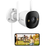 Imou 2K/3MP Überwachungskamera Aussen, WLAN IP Kamera Outdoor mit 30m Nachtsicht, AI Personenerkennung, Wasserdicht IP67, Kompatibel mit Alexa
