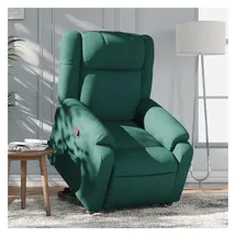 vidaXL Relaxsessel mit Aufstehhilfe Polyester 50 x 99 x 59,2 cm Dunkelgrün