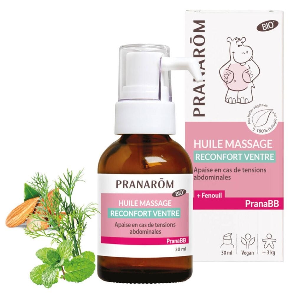 Pranarôm PranaBB Huile de massage Réconfort ventre Bio 30 ml huile de massage