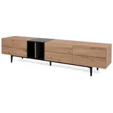 furn.design Liam TV-Lowboard 195 x 48 cm Schwarz/Eiche Artisan Holzwerkstoff