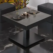 GGM Möbel Bistro Loungetisch 70 x 70 x 41 cm Wenge/Schwarz