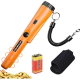 GLOBAL TECH Metalldetektor Pinpointer - Tragbar Metallsuchgerät IP66 Wasserdicht Metalldetektor Goldsuchgerät mit eingebautem LED Indicator/Alarm Licht/360° Scan für Goldmünze Hunt, Relikte, Schmuck