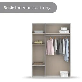 Rauch Drehtürenschrank NARAI 140 x 194 x 53 cm Braun/Weiß