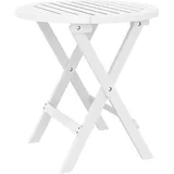 vidaXL Gartentisch Klappbar Weiß Ø 46 cm Massivholz Akazie