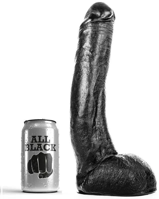 ALL BLACK  XXL Dildo 29 cm gebogen