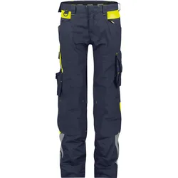 Dassy Stretch-Arbeitshose mit Kniepolstertaschen für Damen Canton Women - nachtblau/neongelb - 40
