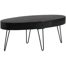 Wohnling Couchtisch Schwarz Mango 100 x 50 x 40 cm