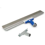 DEWEPRO Edelstahl Fassadenspachtel 600 x 50 mm – Flächenspachtel mit Aluprofil und 3-Komponenten-Softgriff – Breitspachtel zum Glätten, Verspachteln und Beschichten – inkl. Stielhalterung