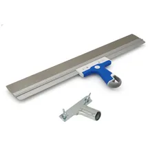 DEWEPRO Edelstahl Fassadenspachtel 600 x 50 mm – Flächenspachtel mit Aluprofil und 3-Komponenten-Softgriff – Breitspachtel zum Glätten, Verspachteln und Beschichten – inkl. Stielhalterung