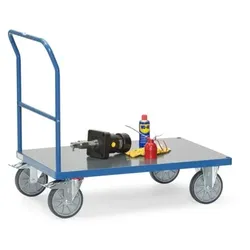 Schiebebügelwagen 2500 mit Hart-PVC-Plattform, Tragkraft 500kg - blau