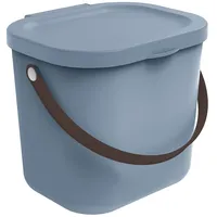 Rotho Babydesign Mini-Windelsammler YUMA aus recyceltem Kunststoff, hygienisch & umweltfreundlich – mit Deckel & Tragegriff, blau, 6 Liter