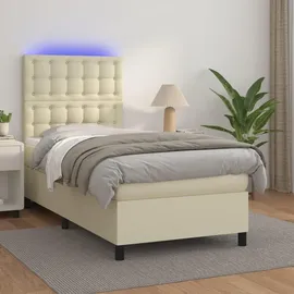 vidaXL Boxspringbett 90 x 190 cm Creme