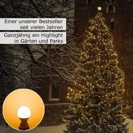 satisfire Illu-Partylichterkette 40 m Schwarz 60 ultra-warmweiße LED Kugeln