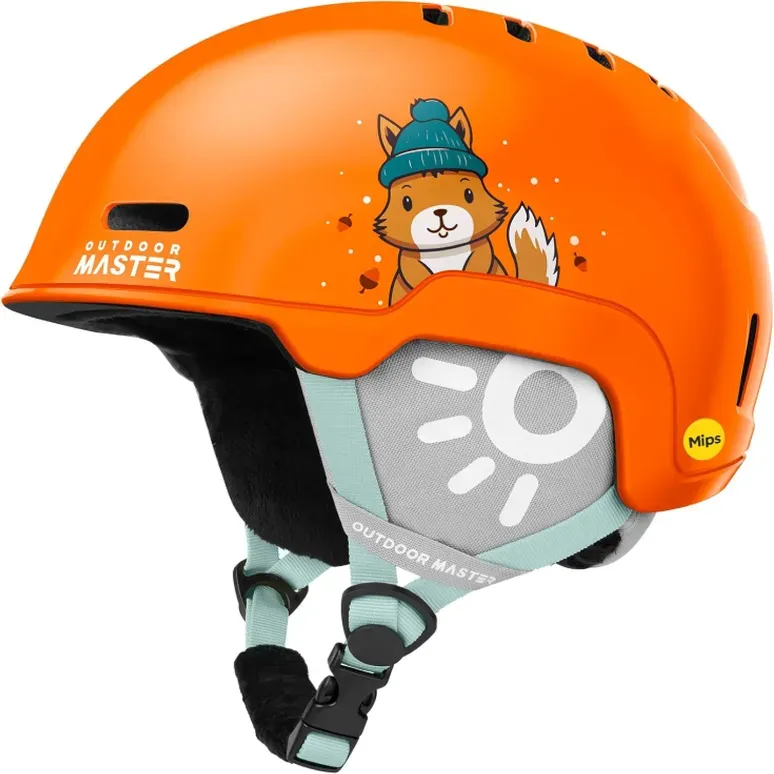 OutdoorMaster Reindeer MIPS Kinder-Skihelm für Jungen, Mädchen & Jugendliche Orange XS