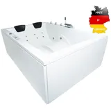 Basera Basera® Indoor Whirlpool Badewanne XXL Wave 2 Personen Classic 180 x 130 cm