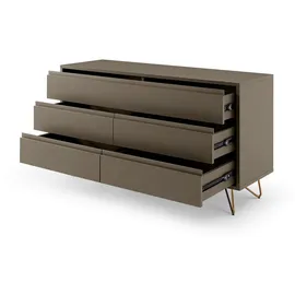 SalesFever Bolton Design Sideboard 120 x 70 x 40 cm Grau / Gold
