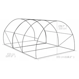 vidaXL Gewächshaus 4,5 x 3 x 2 m grün