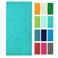 ZOLLNER Strandtuch türkis 100x200 cm, Oeko-Tex® Standard 100, Badtextilien,