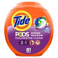 Tide PODS 3-in-1 HE Turbo Waschmittel Pacs, Frühlingswiesenduft, 81 Stück – Verpackung kann variieren