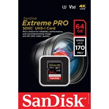 SanDisk Extreme Pro SDHC/SDXC UHS-I U3 R170/W90 64 GB