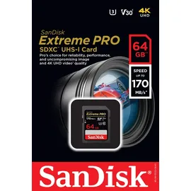 SanDisk Extreme Pro SDHC/SDXC UHS-I U3 R170/W90 64 GB