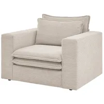 furn.design Relaxsessel Pesaro Cord 110 x 83 x 110 cm Beige mit Hocker