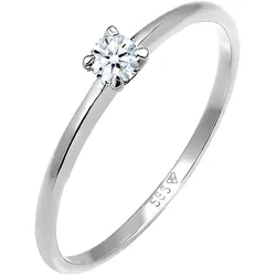 Elli DIAMONDS Solitär Verlobung Diamant (0.06 ct.) 585 Weißgold Ringe   Damen 