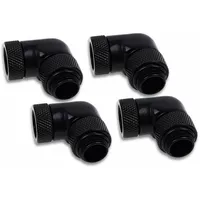 Alphacool 17618 Eiszapfen Winkeladapter 90° drehbar G1/4 AG auf G1/4 IG - 4pcs Set Deep Black Anschluss