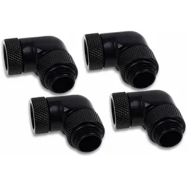 Alphacool 17618 Eiszapfen Winkeladapter 90° drehbar G1/4 AG auf G1/4 IG - 4pcs Set Deep Black Anschluss