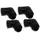 Alphacool 17618 Eiszapfen Winkeladapter 90° drehbar G1/4 AG auf G1/4 IG - 4pcs Set Deep Black Anschluss