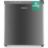 Heinrich ́s Gefrierschrank Mini Gefrierbox HGB 5088 IX, 51 cm hoch, 44 cm breit, Kühlbox 40db 33 Liter bis zu -18 Grad silberfarben
