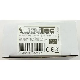 ChiliTec Stecker-Netzteil CTN-1212n 110-240V~ >12V=, 1000mA / 12W