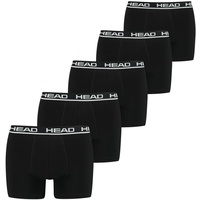 HEAD Herren Boxershorts, 5er Pack - Basic Boxer Trunks ECOM, Stretch Cotton Schwarz L