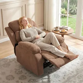 Homcom Fernsehsessel mit Liegefunktion Leinenoptik 88 x 102 x 93 cm Grau mit Kissen