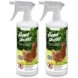 Home Shield Instant White Easy Milbenspray 2x 1 Liter - Anti Milben Mittel für Hühner gegen Rote Vogelmilbe im Hühnerstall - 2x 1L Sprühflasche