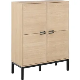 VCM ebuy24 Vitrine + Buffetschrank, Vitrinenschrank 4 Türen 6 Regale Weiß.