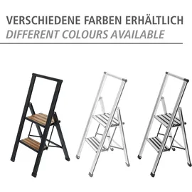 Wenko Alu-Design Klapptrittleiter 2 Stufen schwarz
