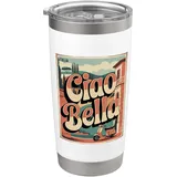 Ciao Bella Italien Retro Roller Vintage Urlaub Motiv Doppelwandiger Edelstahl-Thermobecher