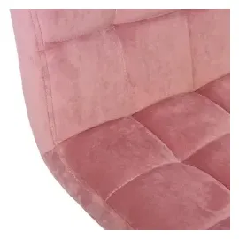 Mendler 2er-Set Barhocker HWC-G87, Tresenhocker Barstuhl, höhenverstellbar ~ Samt rosa, Fuß schwarz