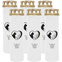 HS Candle Grabkerze GK-03999 (6-tlg), Grabkerze Brenndauer 100 Stunden mit Tier-Motiv