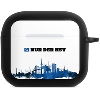 DeinDesign Hülle mit Karabiner kompatibel mit Apple AirPods (3.Generation) Case schwarz Schutzhülle mit Schlüsselanhänger HSV Offizielles Lizenzprodukt Hamburger SV