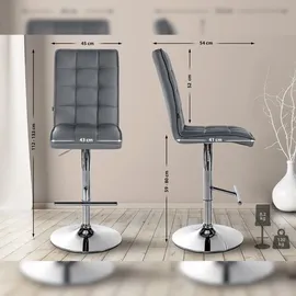 CLP Barhocker Peking Kunstleder I Tresenhocker Höhenverstellbar Mit Fußstütze Und Rückenlehne