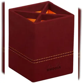 Rhodia Rhodiarama Stifteköcher aus Kunstleder, 8x8x11cm - Weinrot 194526C