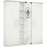 VCM Medizinschrank Arzneischrank Santila 88 x T. 18 cm Apothekerschrank abschließbar mit drei Drehtüren stehend -