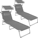 Tectake Chloé 2er Set Gartenliege 190 x 68 x 65 cm Grau